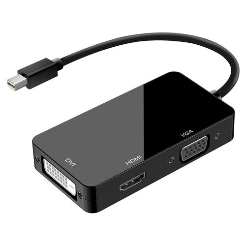 Mini DisplayPort (Male) to HDMI / VGA / DVI (Female) Adapter Cable - Black